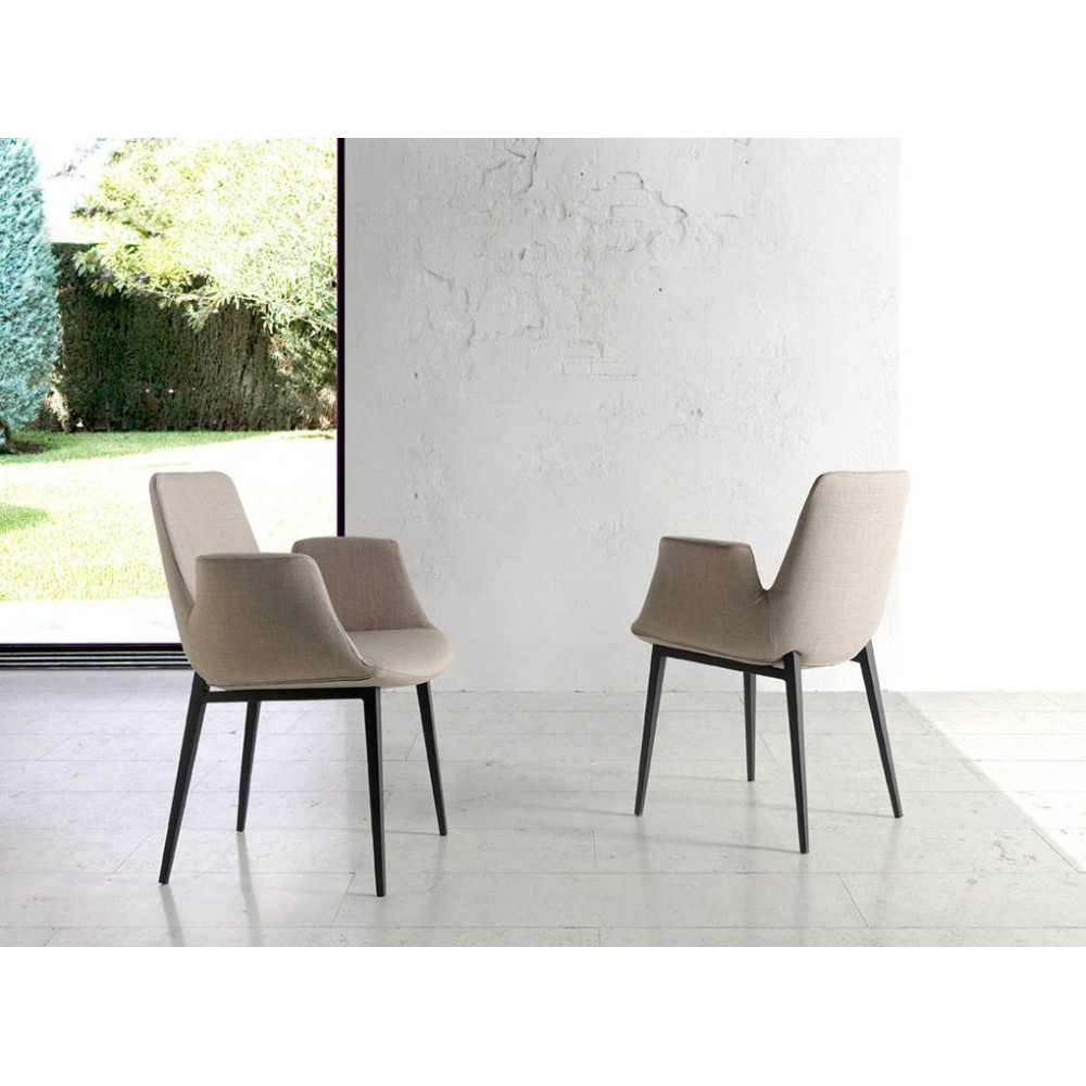 cerdá bilbao armchair in steel and covered in fabric