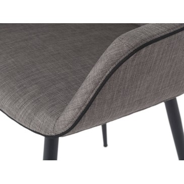Siviglia fauteuil gemaakt met mat zwart gelakte stalen structuur en stoffen bekleding