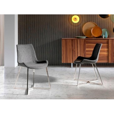 Angel Cerda set of 4 Tornado chairs made with steel structure covered in fabric