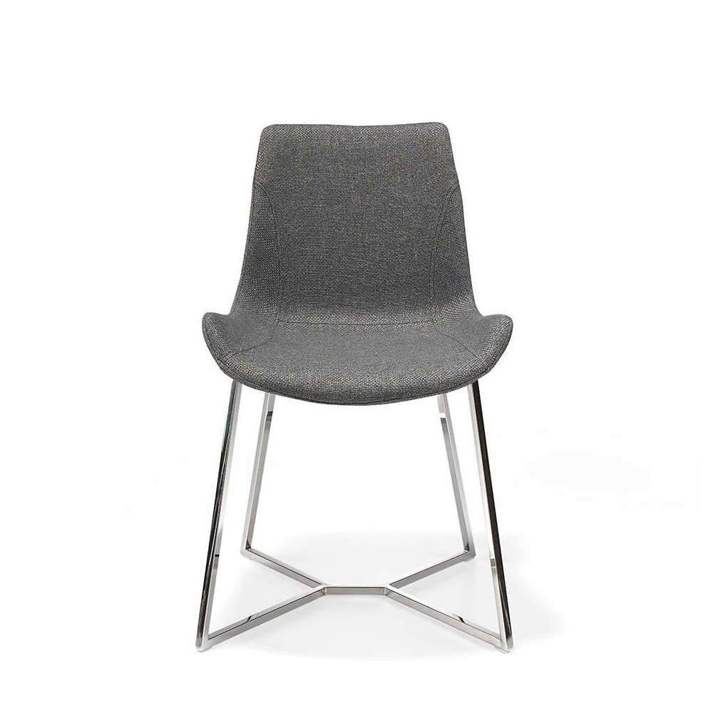 cerdá tornado chair with fabric seat and chromed steel structure