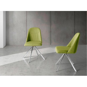 Angel Cerda set of 4 Bogotà chairs made of stainless steel and covered in fabric