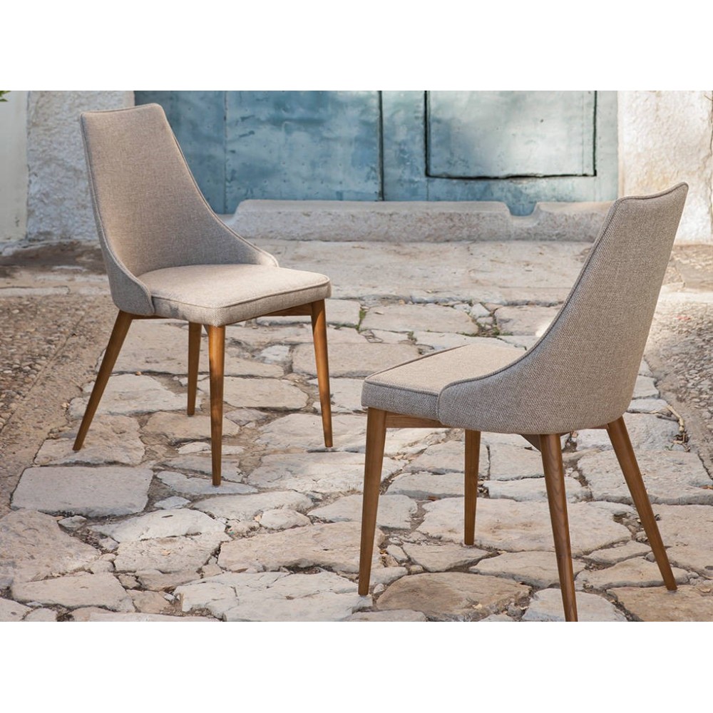 cerda sunny chair in fabric and walnut