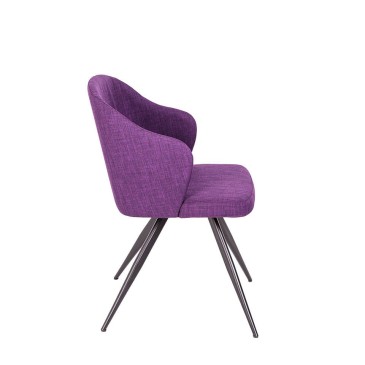 cerda logic armchair in purple fabric with armrest detail