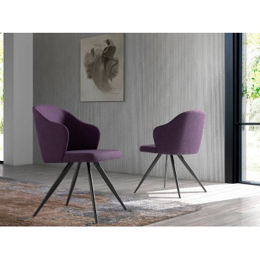 cerda logic armchair in steel and upholstered in fabric in the living room