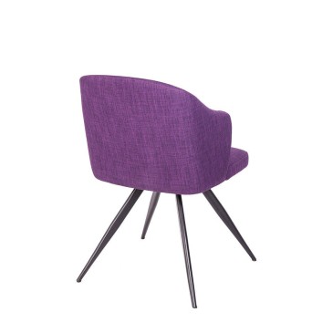 cerda logic armchair in purple fabric with back detail