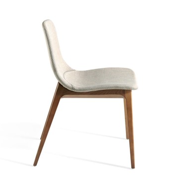 cerda utilia chair in solid wood and fabric seat