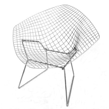 Diamant-Sessel von Harry Bertoia mit Leder- oder Stoffkissen