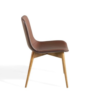 Angel Cerda Vitality set de 2 chaises avec structure en bois massif et revêtement en simili cuir