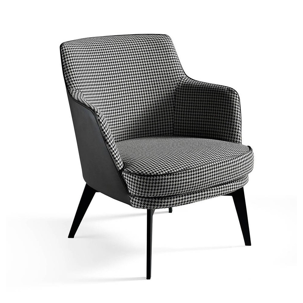 cerda wales armchair in fabric and armrests in imitation leather