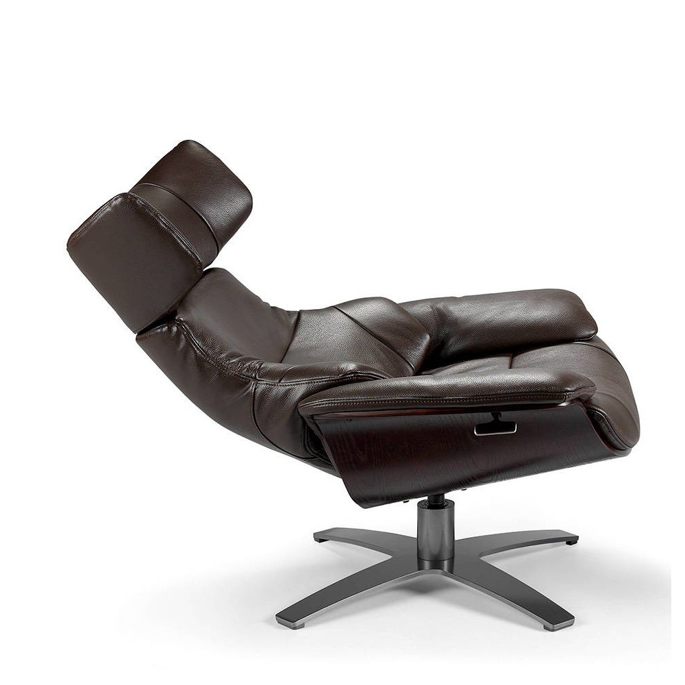 cerda king swivel armchair in reclining leather