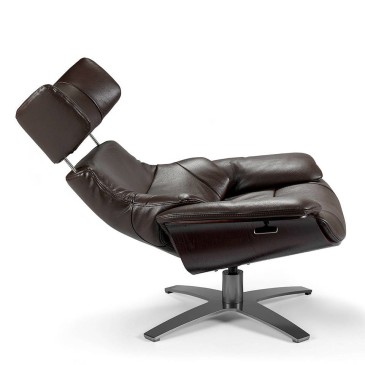 cerda king swivel leather armchair with headrest
