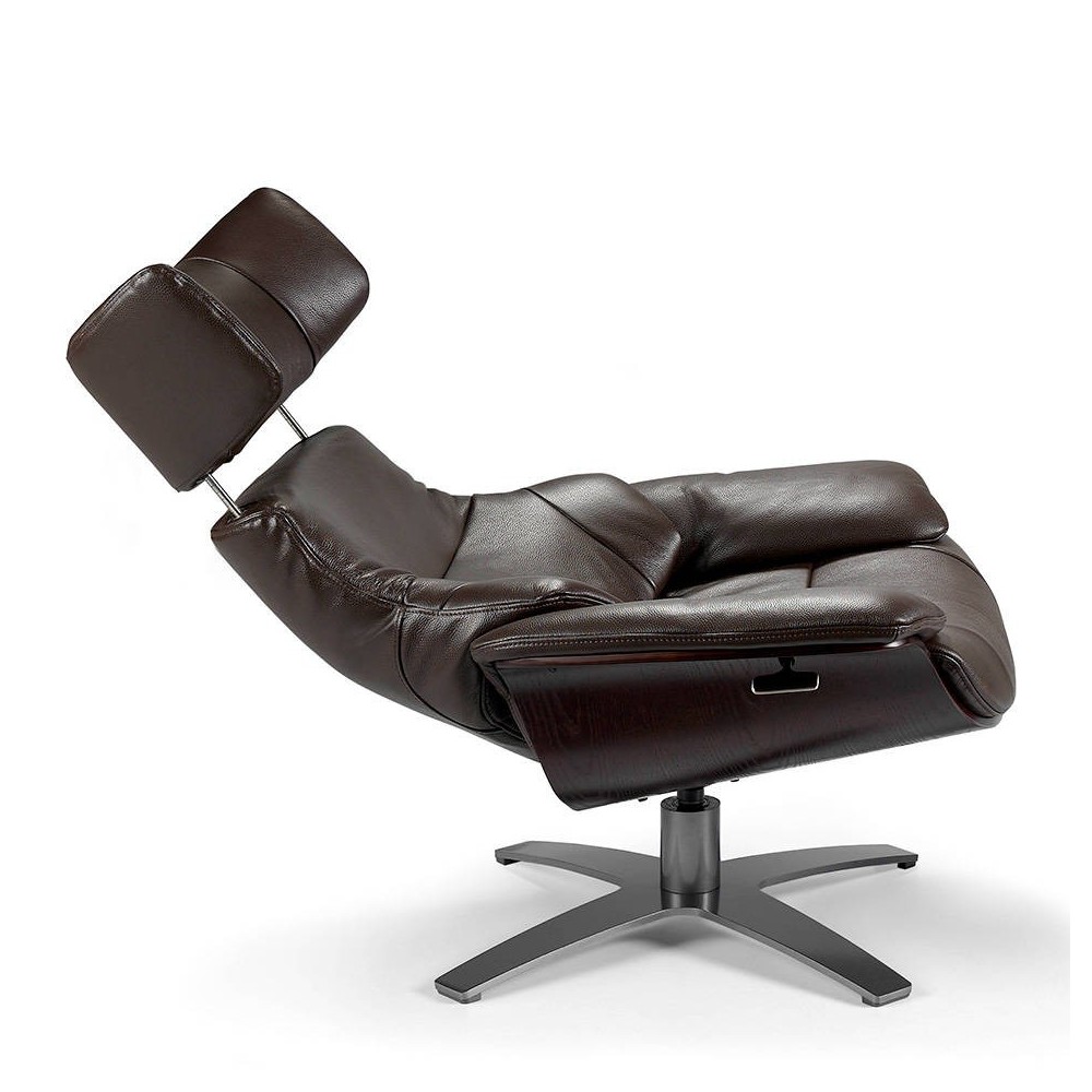cerda king swivel leather armchair with headrest