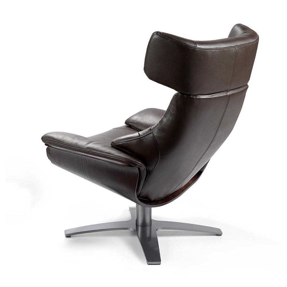 cerda king swivel armchair in leather with backrest detail