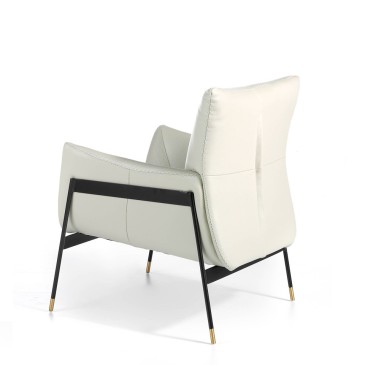 cerda metal armchair with back detail in calfskin