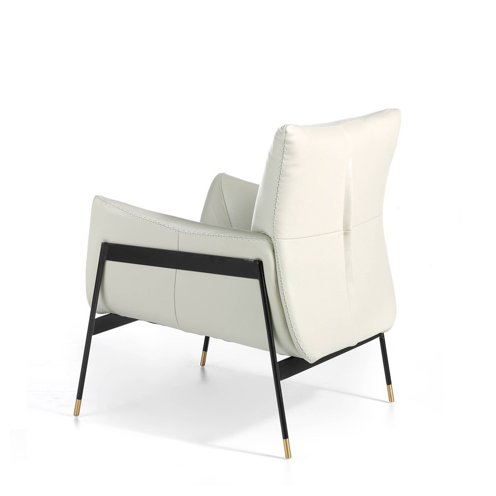 cerda metal armchair with back detail in calfskin