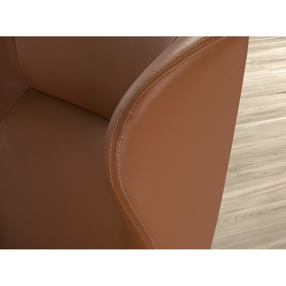 sillón cerda texas detalle apoyabrazos polipiel marrón