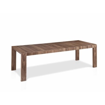 Table extensible facile en placage de bois massif avec rallonges pliantes