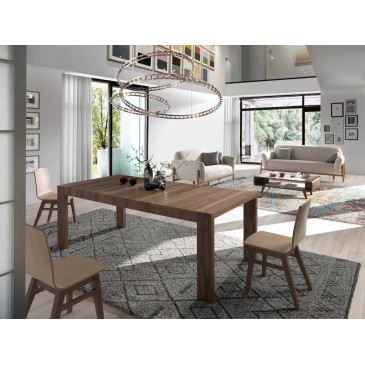 cerda easy extendable wooden table in the living room
