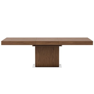Papillon ausziehbarer Tisch aus nussbaumfurniertem Holz mit einziehbaren Verlängerungen in der Struktur