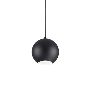 Suspension lamp Mr Jack by Ideal Lux made with metal frame and spherical diffuser