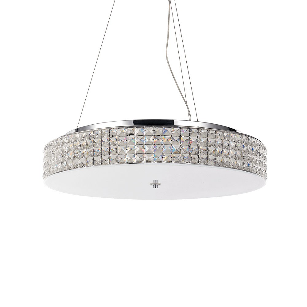 Roma suspended lamp by Ideal Lux with crystal diffuser