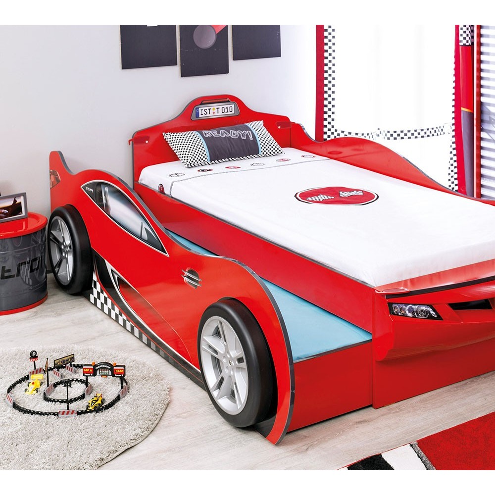 colchón de cama cilek auto coupe rojo