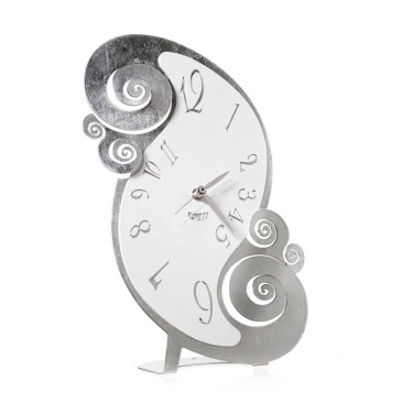 Horloge de table Circeo en métal découpé au laser avec finitions or ou argent