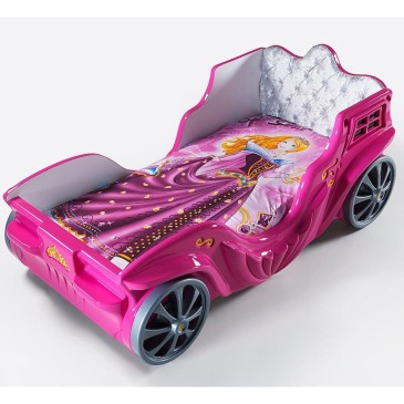 Voiture lit carrosse rose pour petites princesses