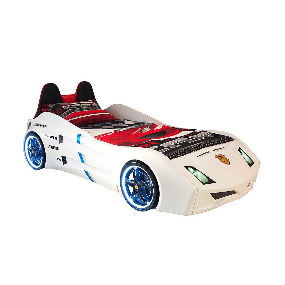 Raceautobed voor kinderkamers met gekleurde lichten en geluiden