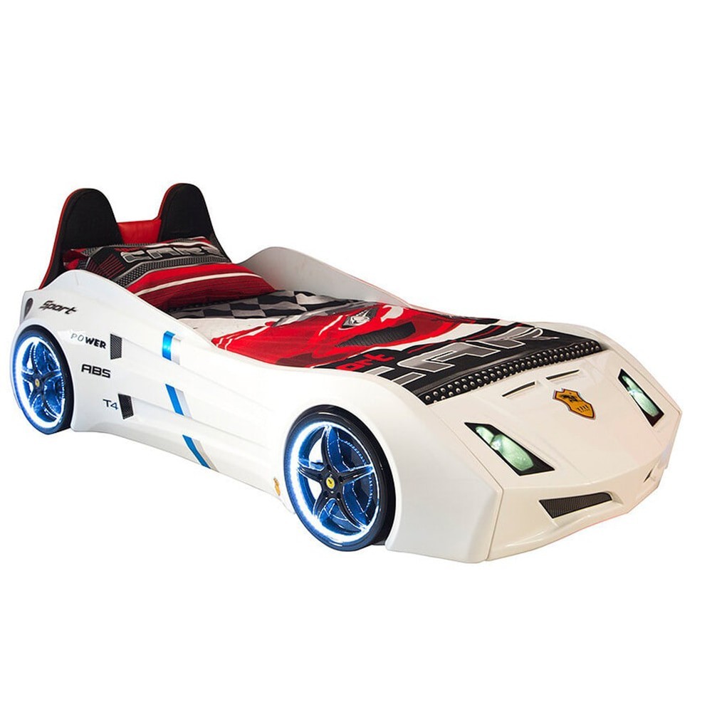 Raceautobed voor kinderkamers met gekleurde lichten en geluiden