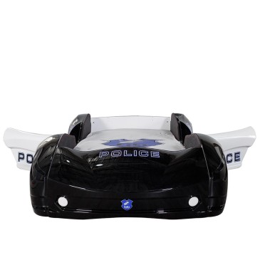Lit de voiture de police avec lumières LED, 4 sons et Bluetooth