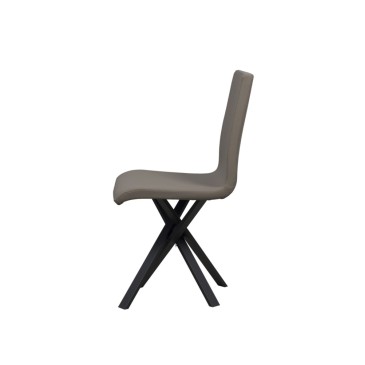 Itamoby Aury moderne stoel met metalen structuur en kuip bekleed met imitatieleer