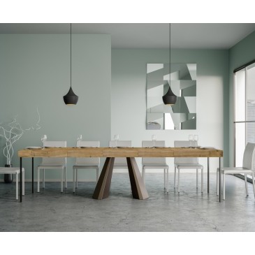 Diamante extendable console by Itamoby with metal structure and wooden top in different finishes
