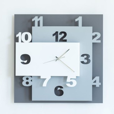 Reloj zigurat de Arti e Mestieri aluminio antracita y blanco