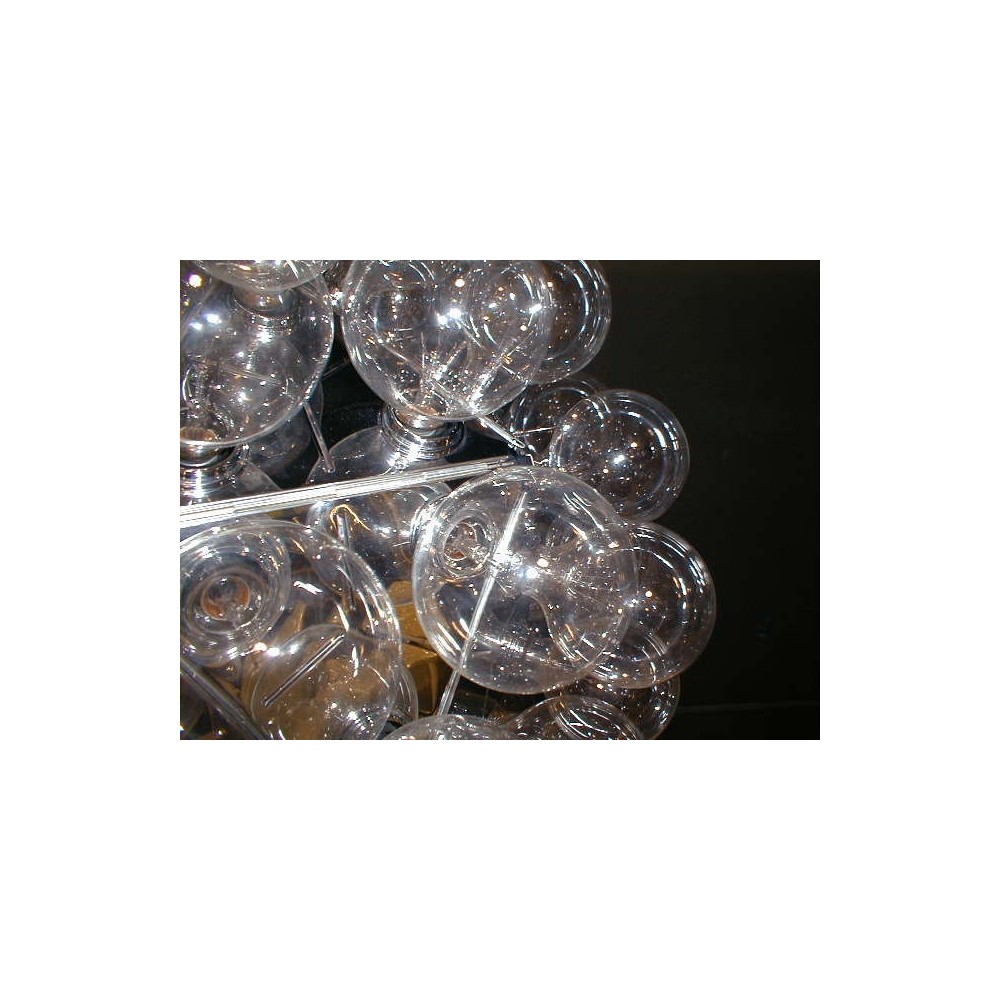 Reproduktion des Taraxacum-Kronleuchters mit Metallstruktur und Kugelglas mit 60 Lichtern G4 5 W.