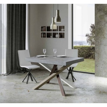 Volantis Multicolor 1 ΜΙΚΡΟ επεκτεινόμενο τραπέζι σε δύο μεγέθη με μεταλλική κατασκευή και ξύλινο επάνω μέρος σε 4 φινιρίσματα