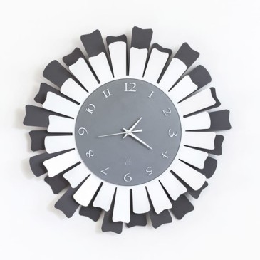 Horloge Lux par Arti e Mestieri ardoise et blanc