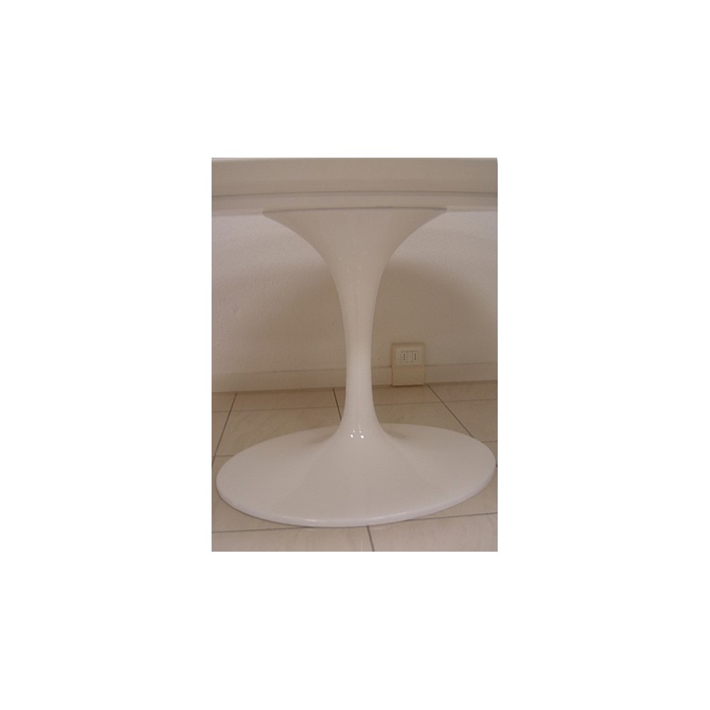 Réédition de Tulip Table extensible jusqu'à 150 cm ou 170 cm avec base en aluminium et plateau en stratifié noir ou blanc