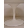 Re-edition Tulip table extendable up to 150 or 170 cm with aluminum base and top in black or white laminate