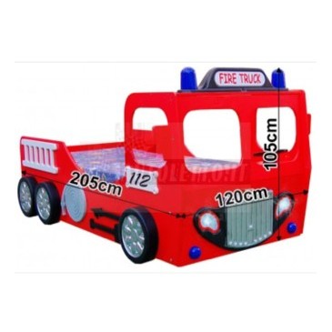 Camión de bomberos cama individual en mdf para niños