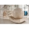 Mesa de estar Onda em pedra fóssil e vidro temperado