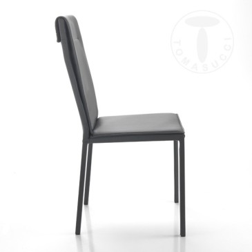Tomasucci Camy-stol med karakteristisk design, polstret i kunstlæder