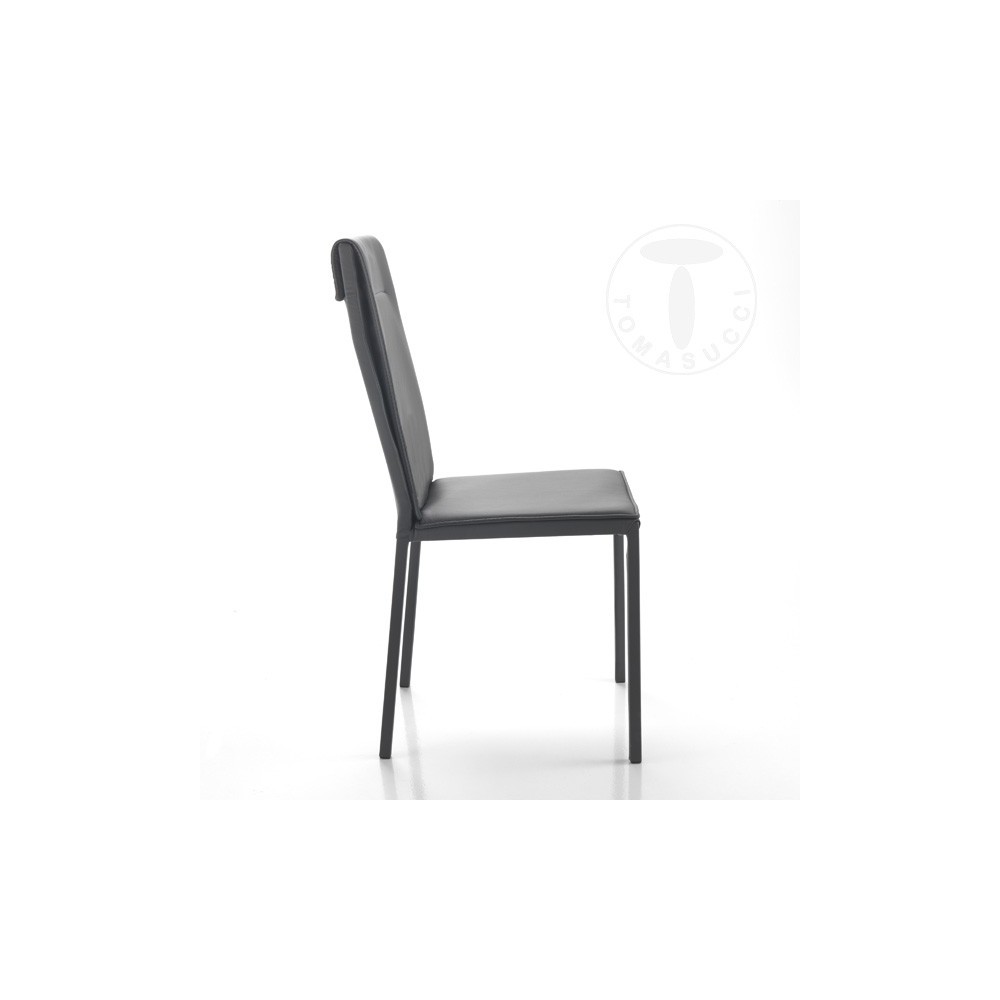 Καρέκλα Tomasucci Camy με ιδιαίτερο σχέδιο, ντυμένη με οικολογικό δέρμα