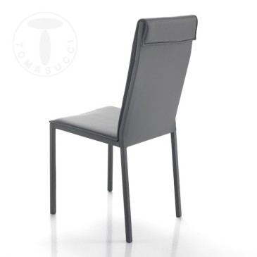Tomasucci Camy-stol med karakteristisk design, trukket i kunstskinn