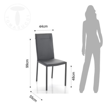 Cadeira Tomasucci Camy com design distinto, estofada em pele sintética