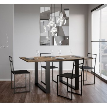 Tavolo allungabile Tecno Libra 90 di Itamoby realizzato con struttura in metallo e piano in legno