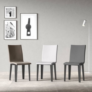 Itamoby Armida Set aus 2 Stühlen mit konischem Metallbein und Holzsitz