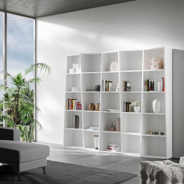 Trek bookcase by Itamoby made of wooden microparticles with a modern design suitable for living rooms or offices