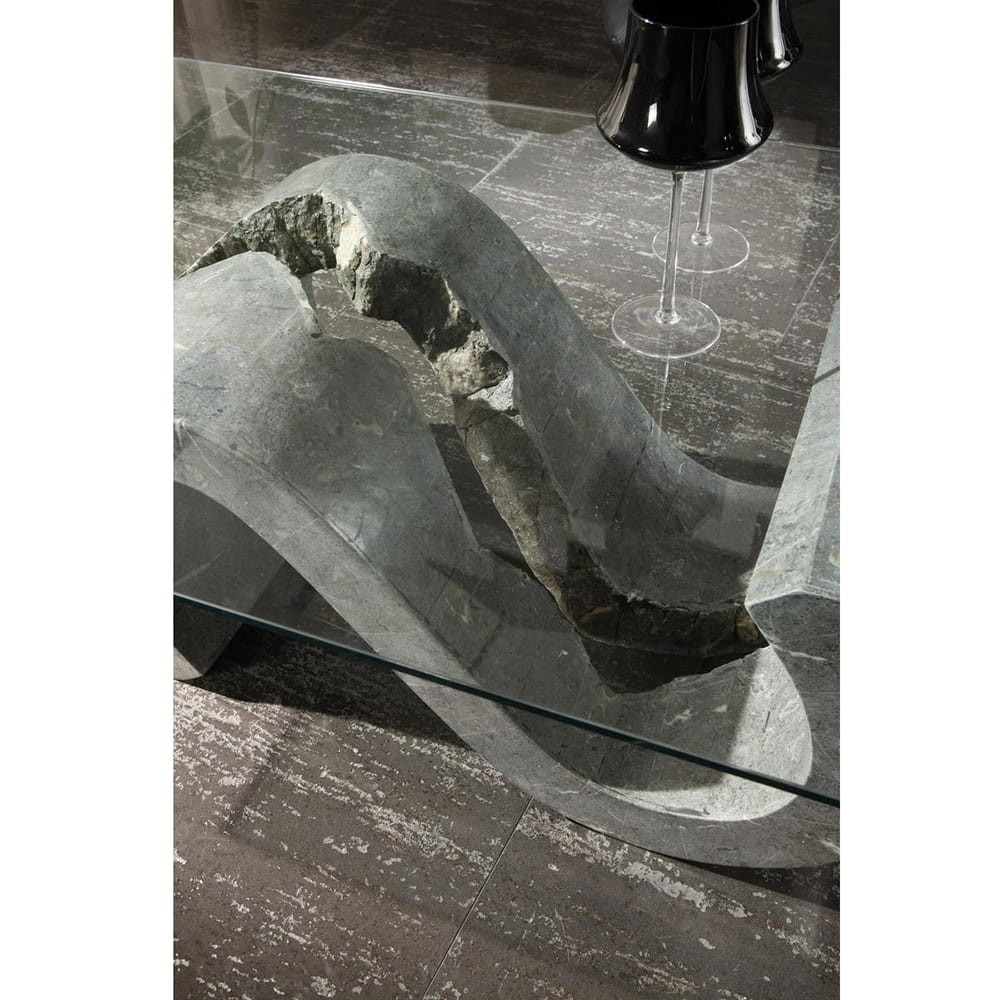 Mesa de fumar Flexus piedras gris mactan detalle de piedra