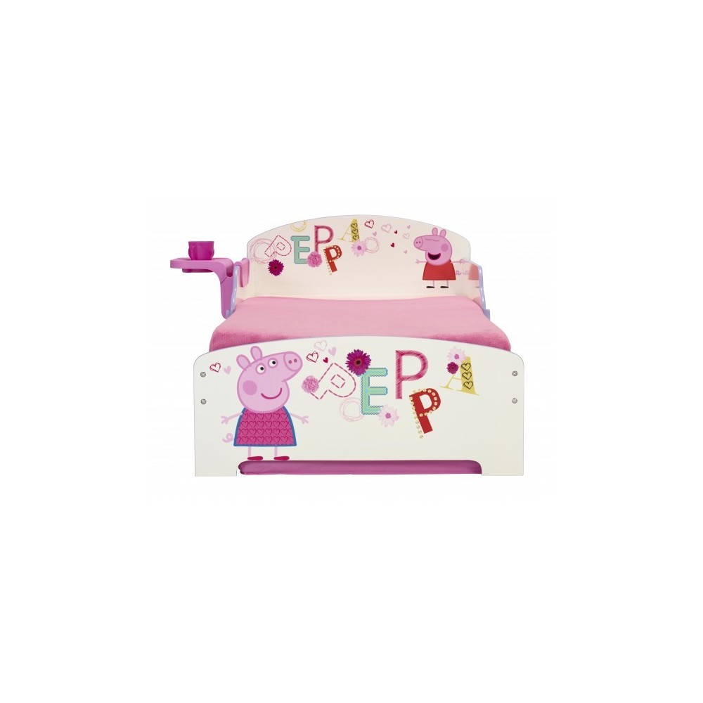 Peppa Pig Kinderbett mit MDF-Struktur und dekorierten und nicht klebenden Bildern für Ihre Kinder